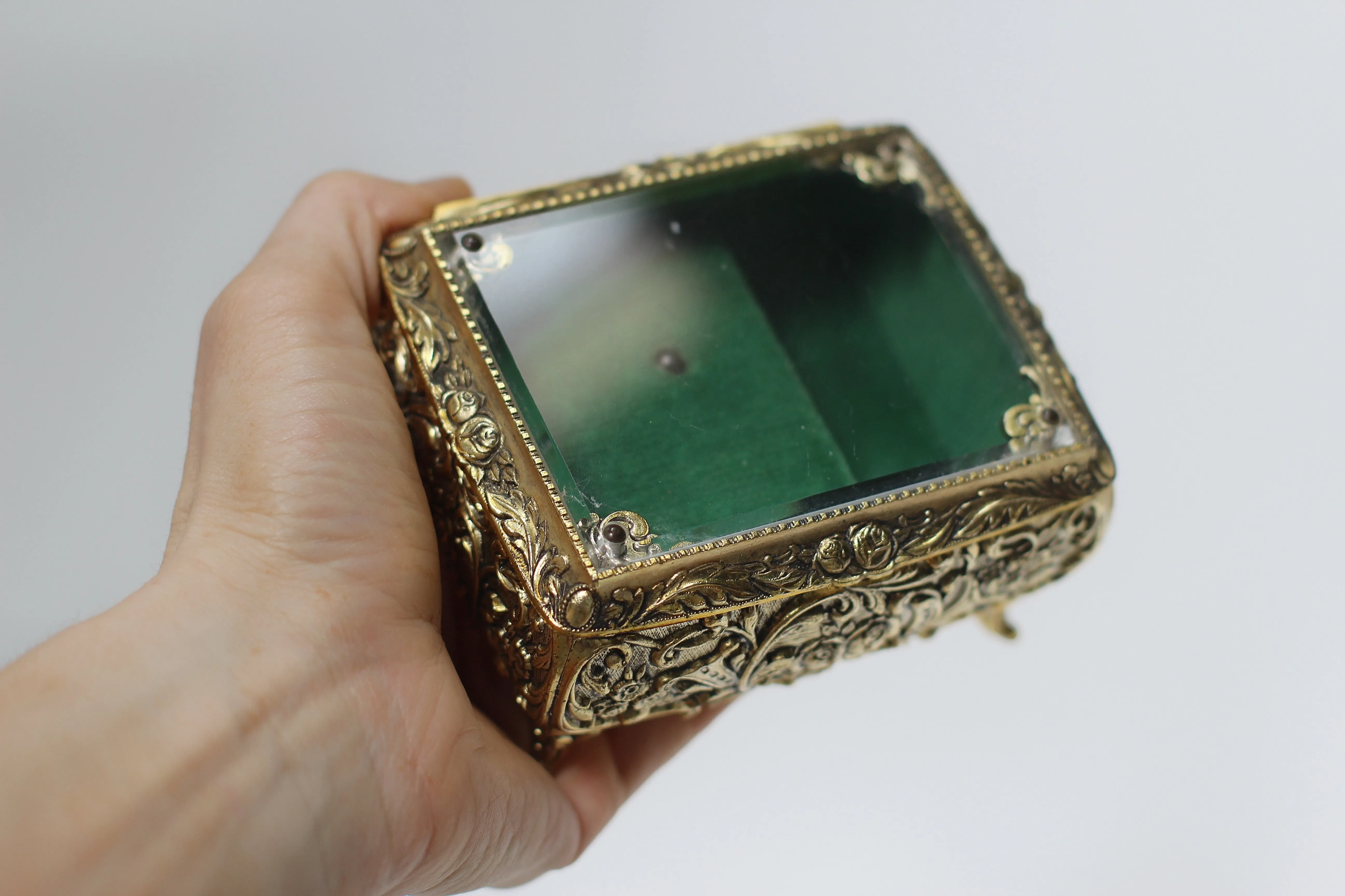 Antique Turquoise Jewelry Music Box