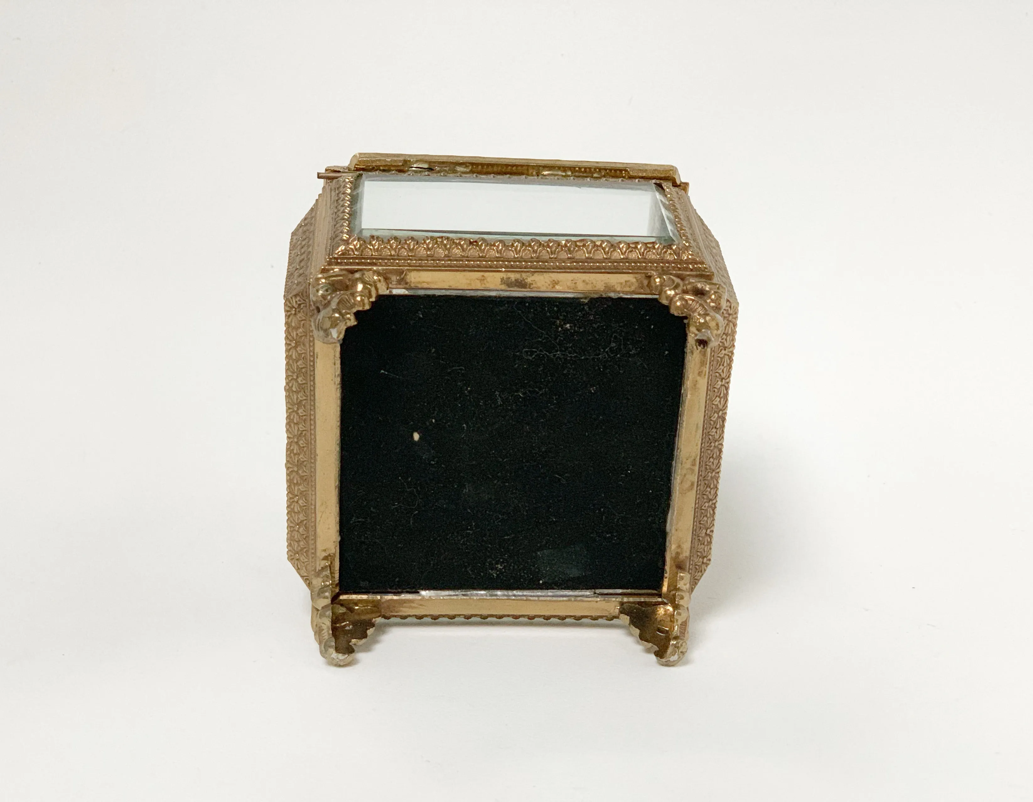 Antique Turquoise Square Jewelry Box