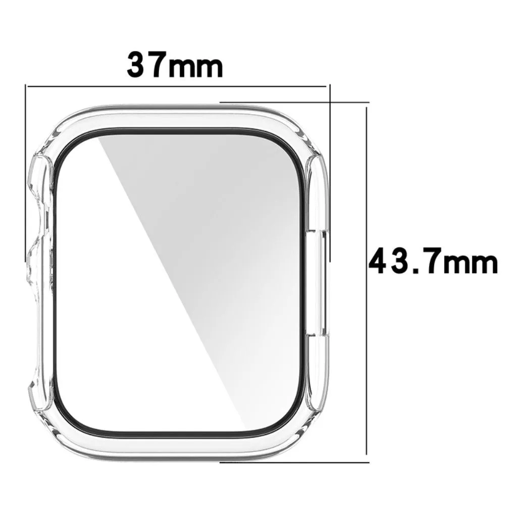 Apple Watch (41mm) 2-in-1 cover with tempered glass screen protector - Transparent White