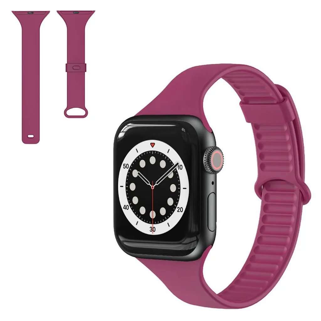 Apple Watch 44mm TPU slide buckle watch strap - Wine Red