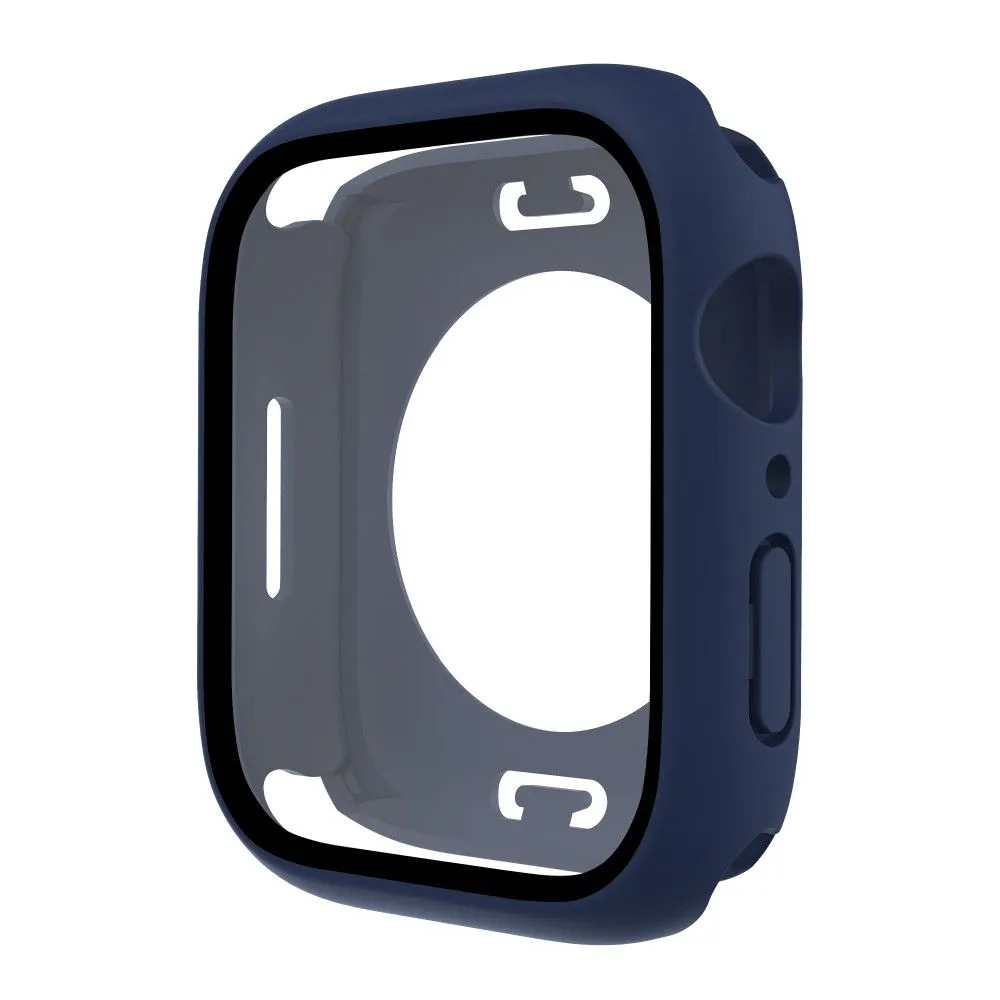 Apple Watch (45mm) elegant cover with built-in tempered glass - Dark Blue