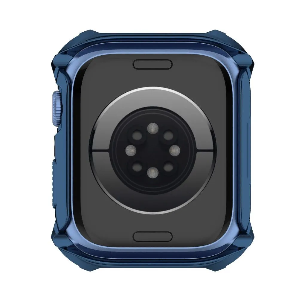 Apple Watch (45mm) rhinestone adorned cover with tempered glass screen protector - Midnight Blue