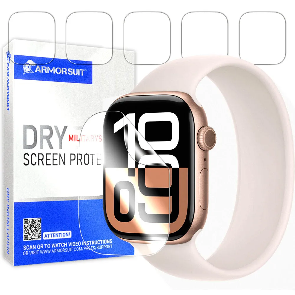 Apple Watch Series 10 42mm Dry-MilitaryShield Screen Protector - 6 Pack