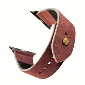 Apple Watch Strap In Suede Leather - Burgundy | Waji's