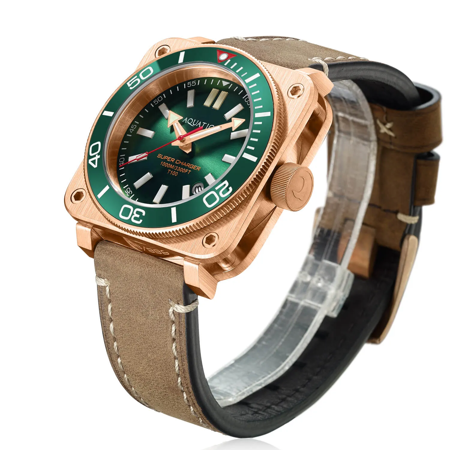 Aquatico Super Charger Bronze Green Ceramic Bezel