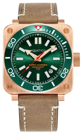 Aquatico Super Charger Bronze Green Ceramic Bezel