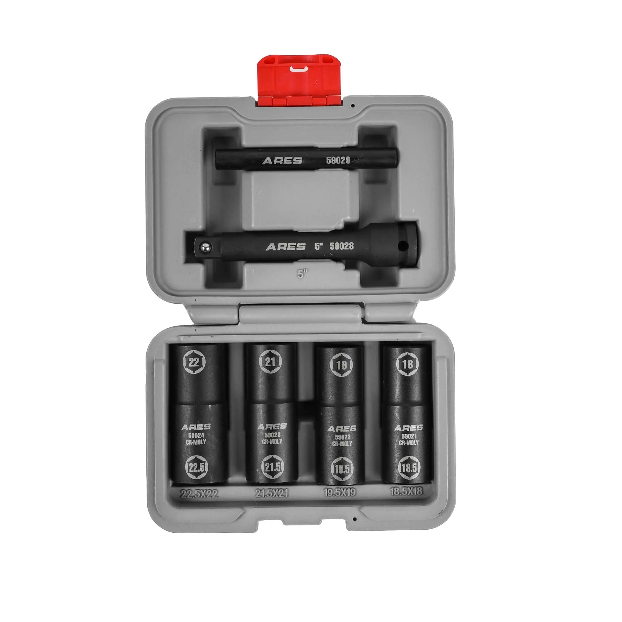 ARES 59065 - 6pc Half Size Lug Nut Flip Impact Socket Set - 1/2-Inch Drive