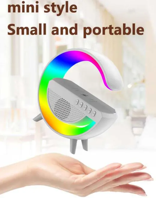 Best Gift Wireless Charger With Speaker Colorful Night Light Wireless Mobile Phone Charger