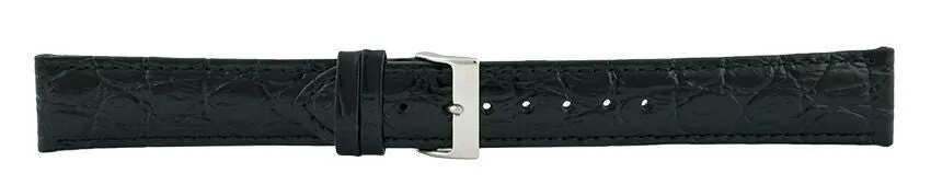 Black Crocodile Leather Watch Band 20mm 110931