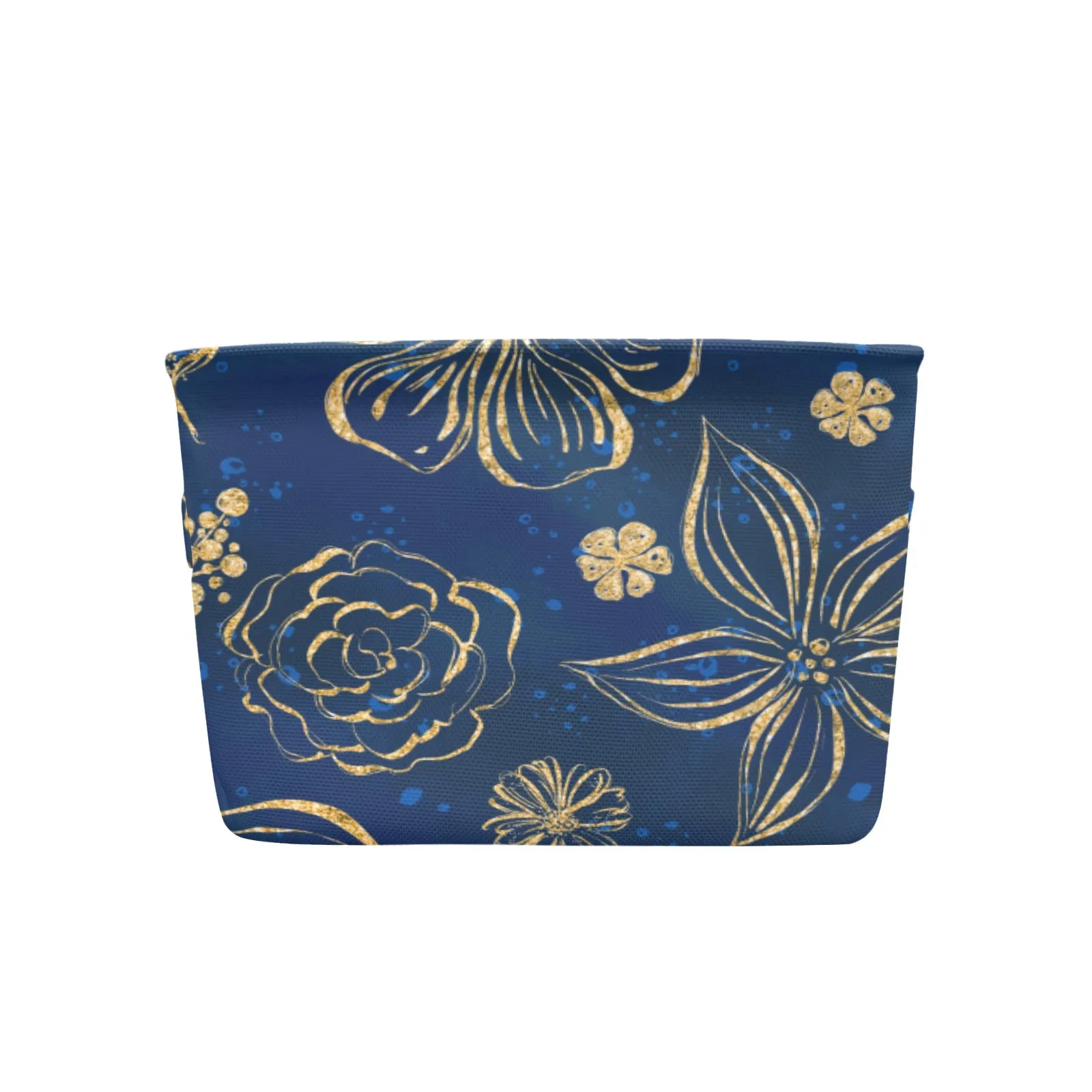 Blue & Gold Fabric Storage Basket