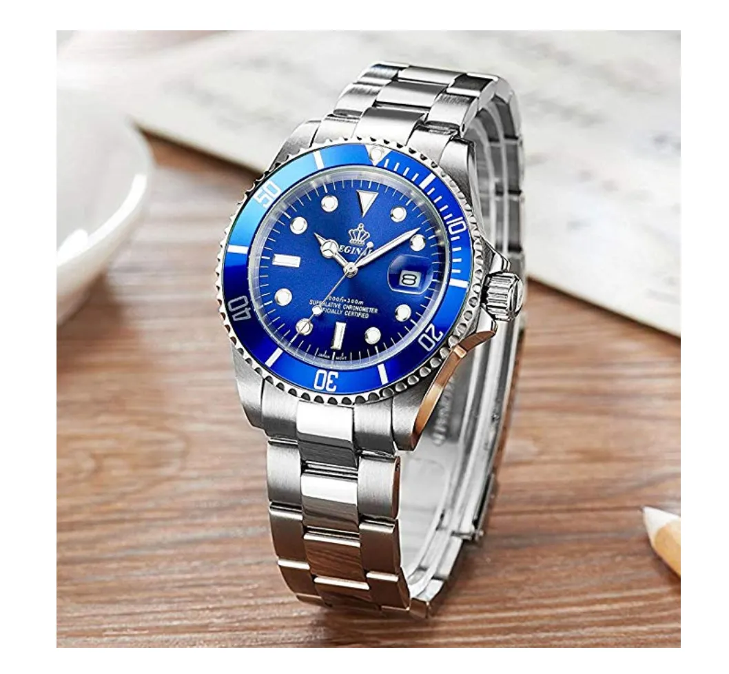 Blue Face Watch Silver Color Sports Dress Watch Luxury Business Green Hulk Watch Quartz Batman Pepsi Submariner