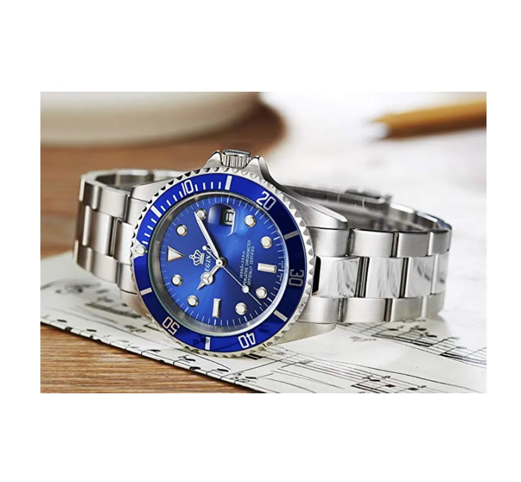 Blue Face Watch Silver Color Sports Dress Watch Luxury Business Green Hulk Watch Quartz Batman Pepsi Submariner