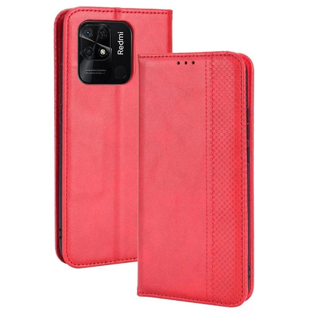 Bofink Vintage Xiaomi Redmi 10C leather case - Red