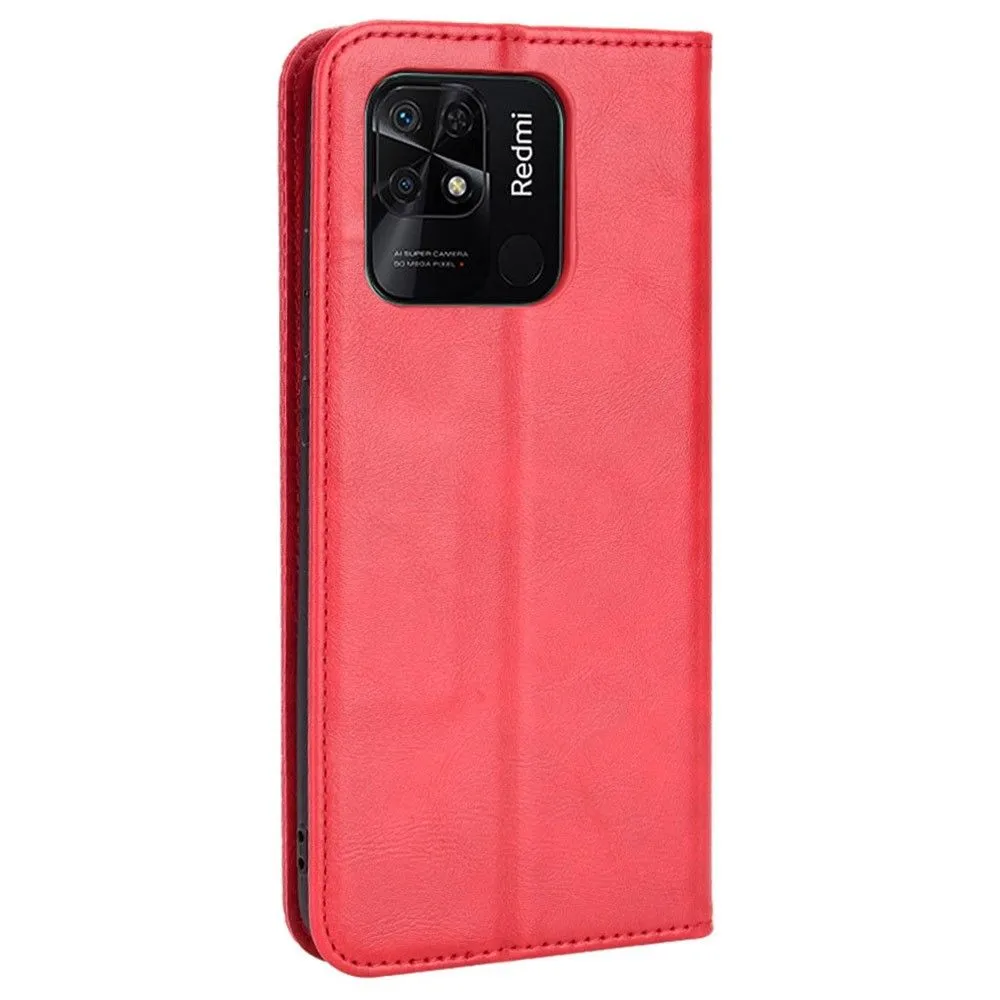 Bofink Vintage Xiaomi Redmi 10C leather case - Red