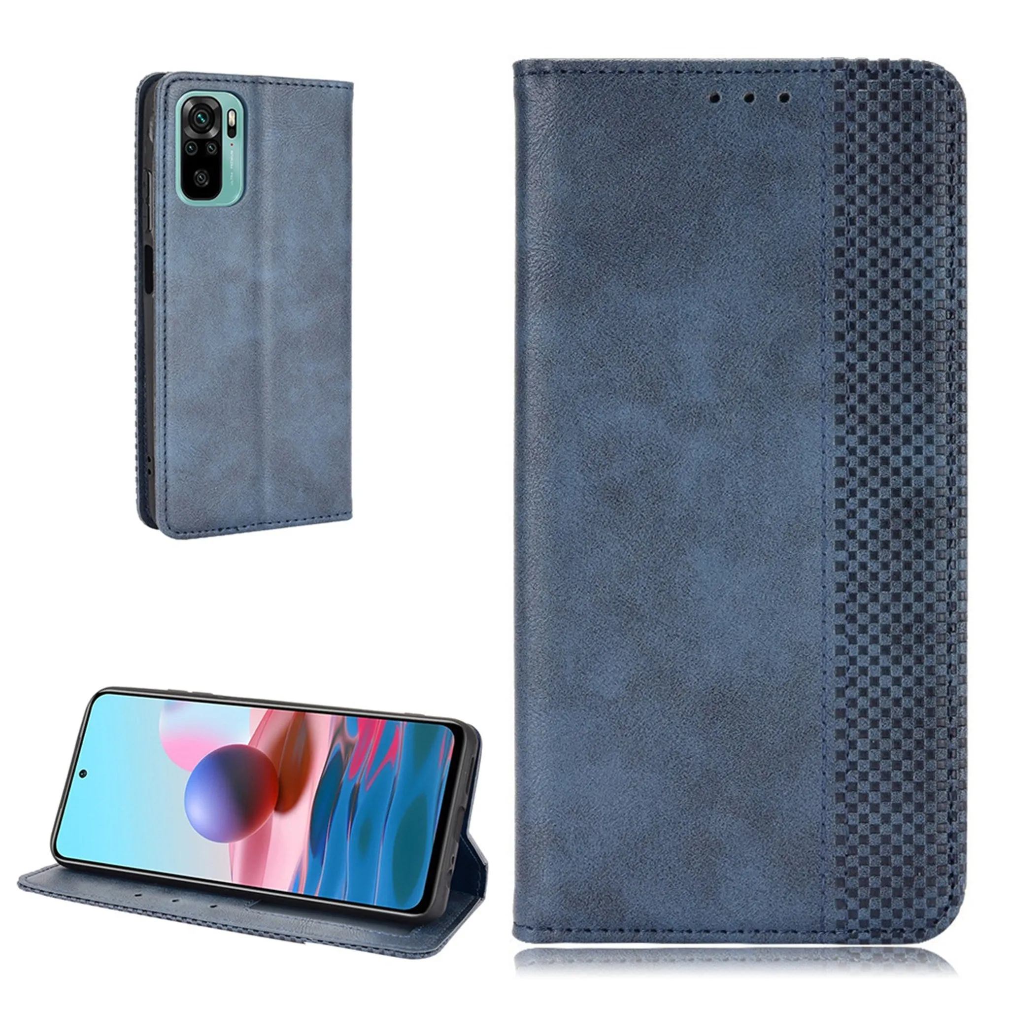 Bofink Vintage Xiaomi Redmi Note 10S leather case - Blue