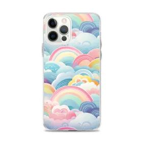 Boho Rainbows iPhone 14 Pro Max Case, Pastel Print Cute Aesthetic iPhone 13 12 11 Mini SE 2020 XS Max XR X 8 7 Plus Cell Phone Cover