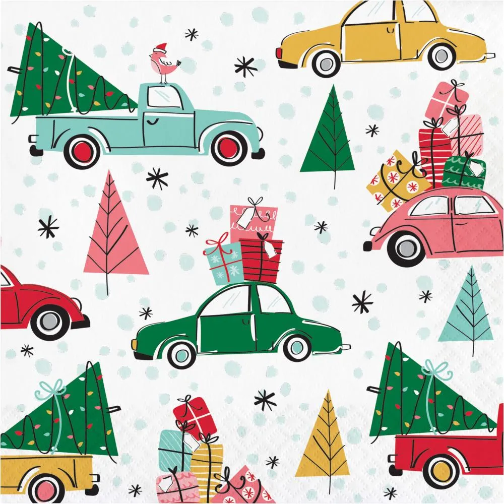 Bulk Christmas Cars Paper Luncheon Napkin (Case of 192)