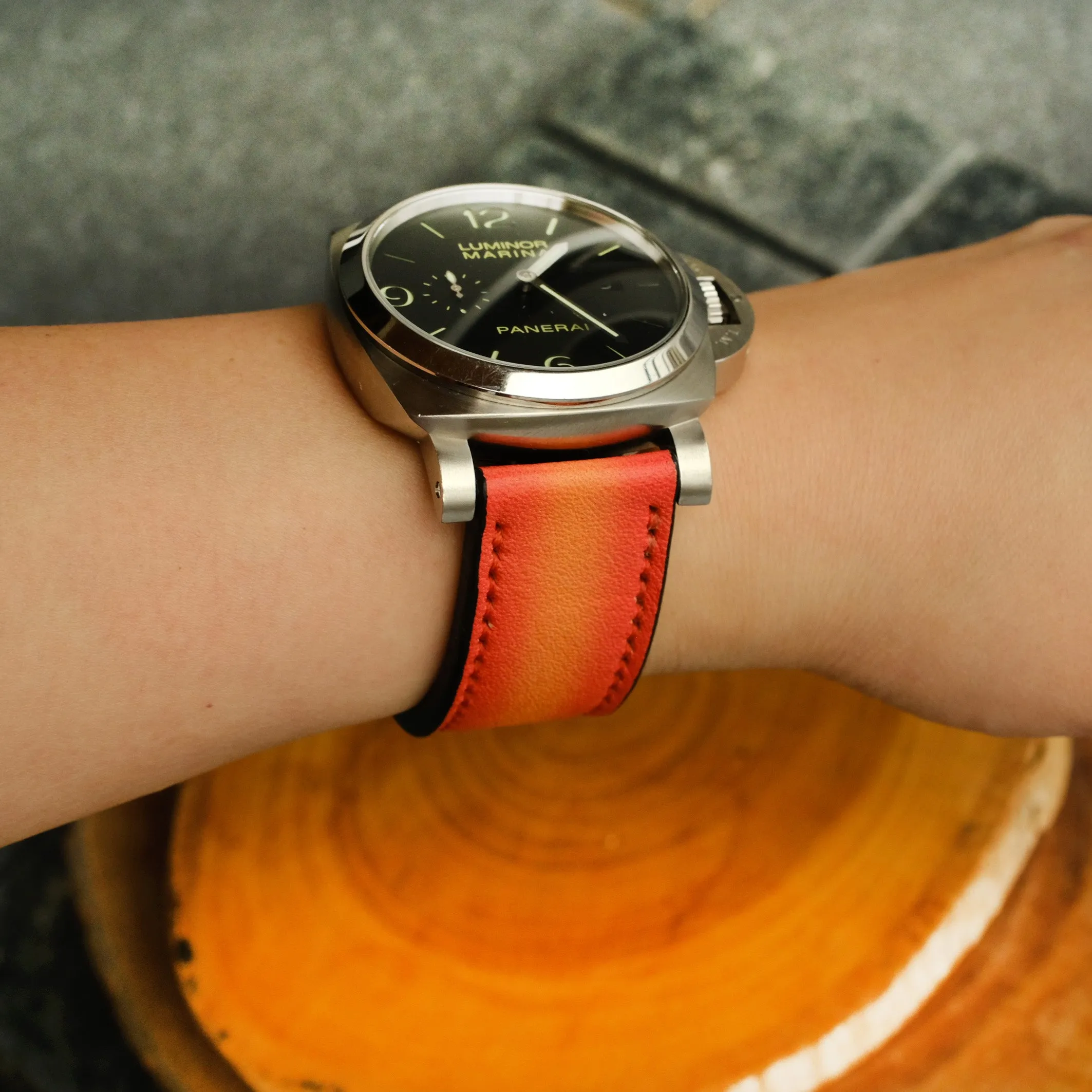 Burning Orange Leather Straps for Panerai By ruslieco