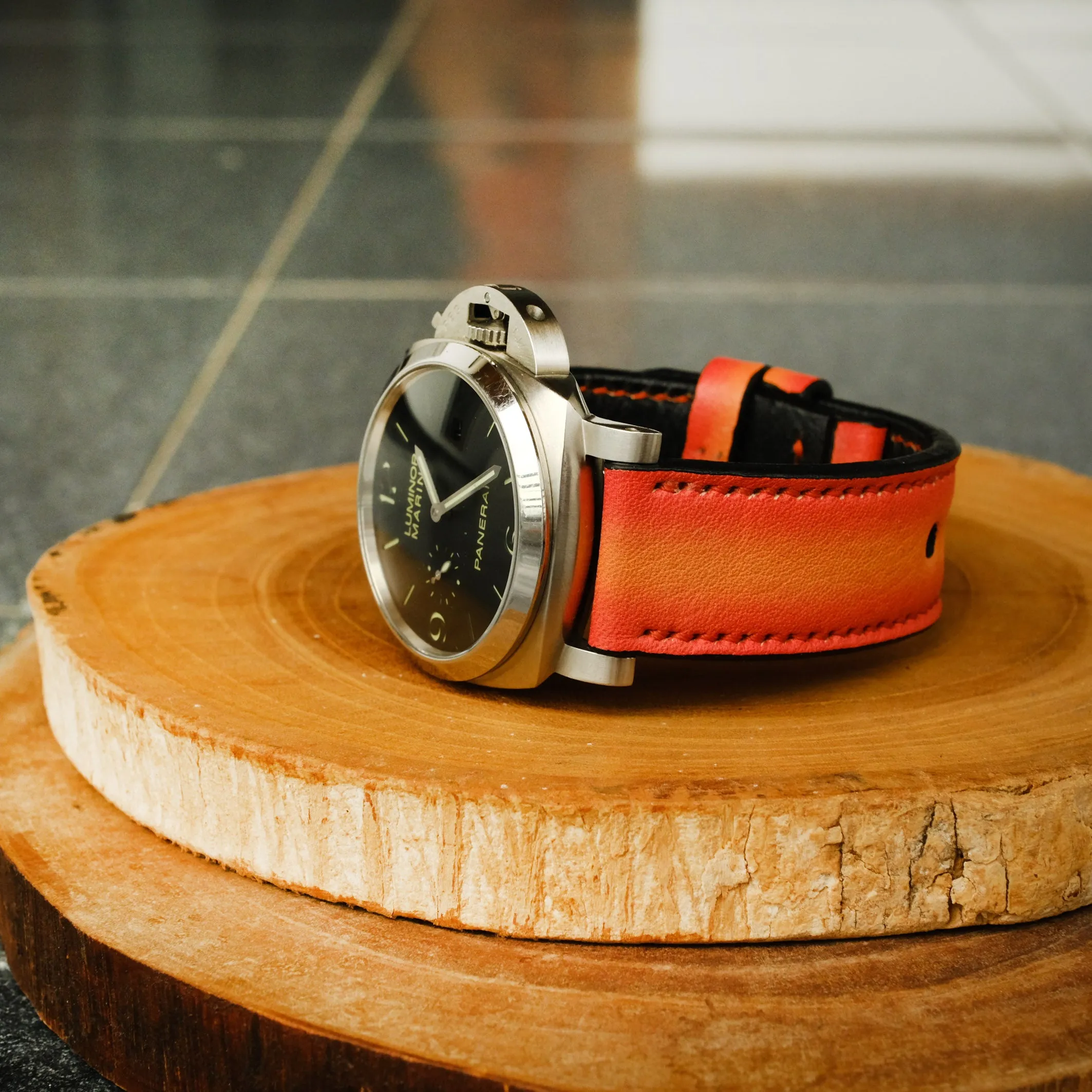 Burning Orange Leather Straps for Panerai By ruslieco