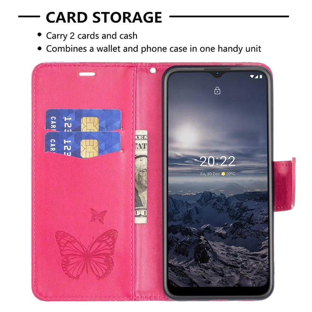 Butterfly Nokia G11 / G21 flip case - Rose