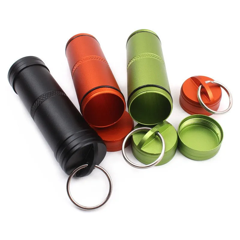 Camping Survival Waterproof Pills Box Container Aluminum