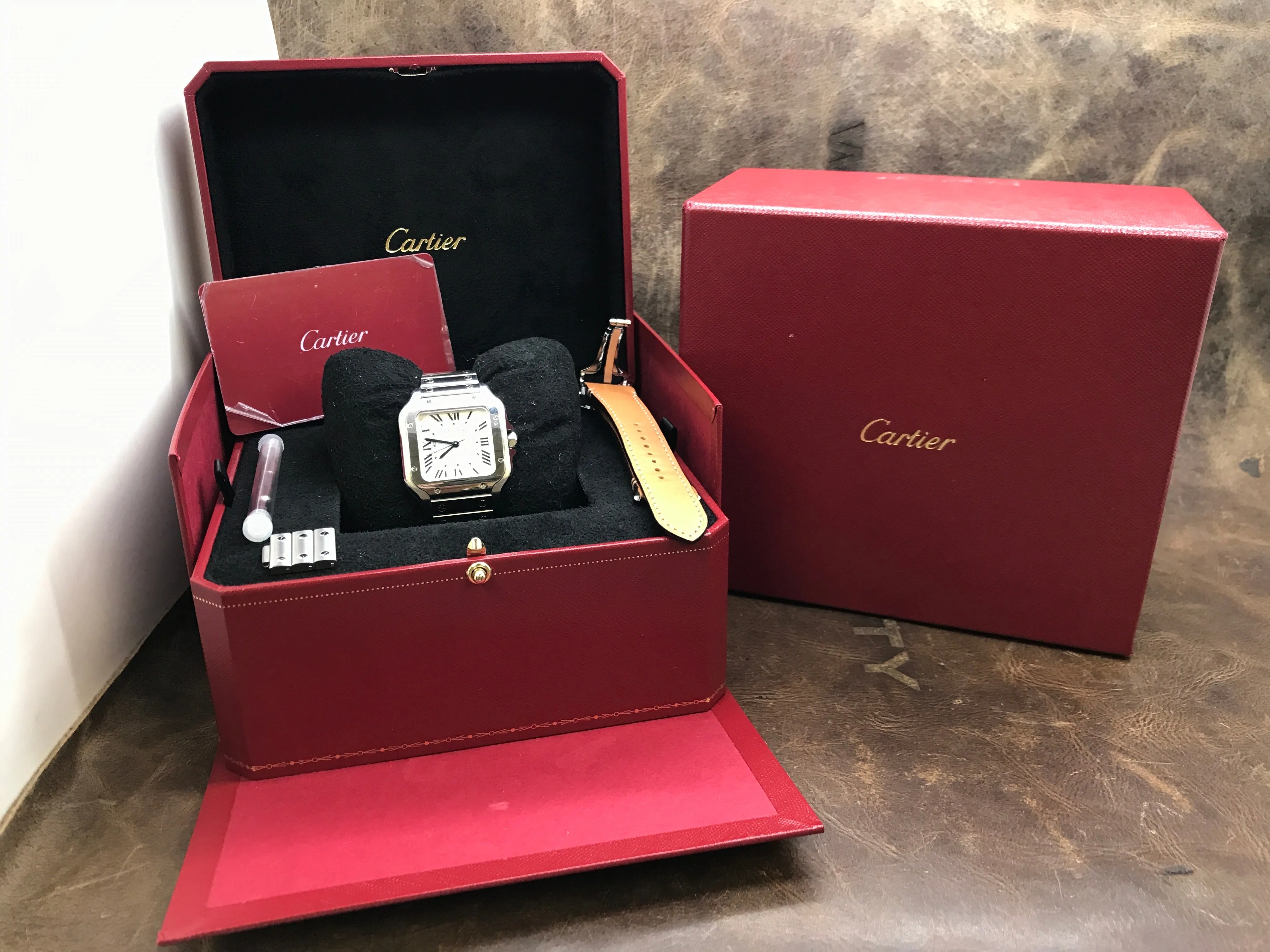 Cartier Santos 100 Midsize WSSA0029 White Dial Automatic Watch