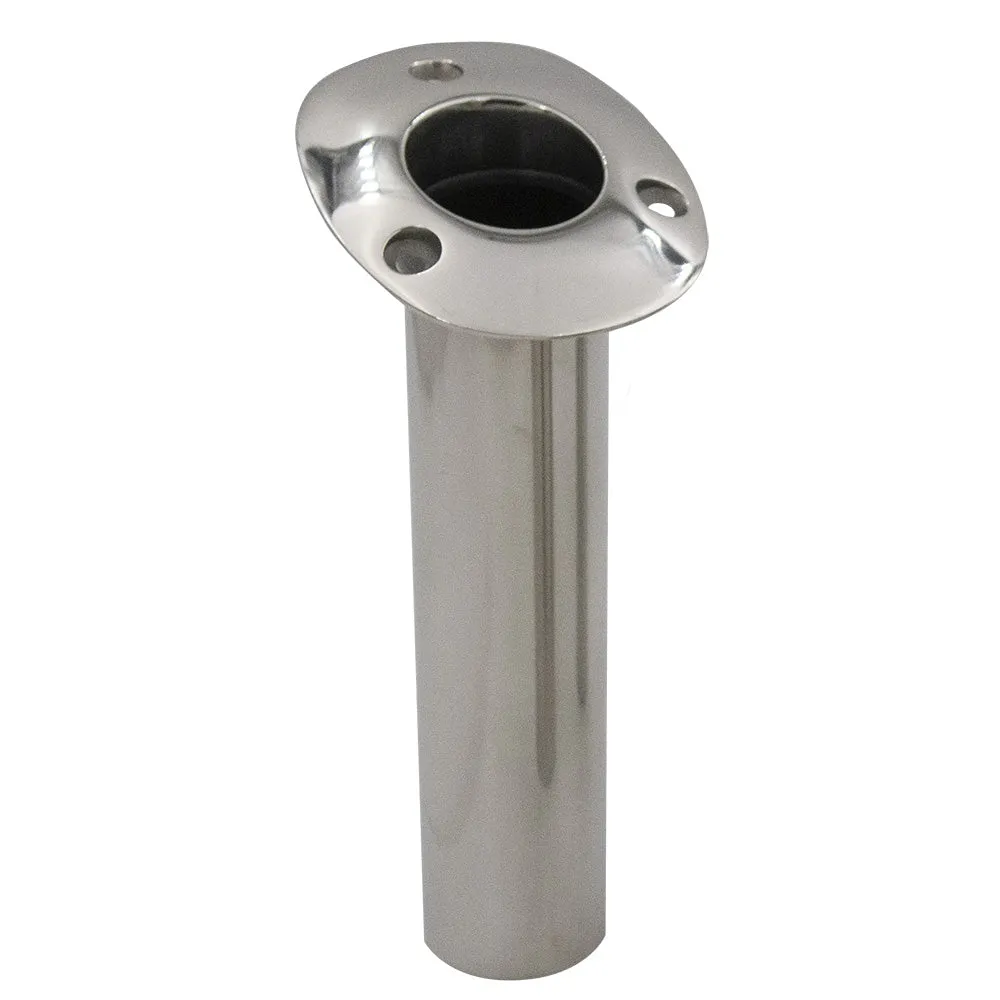 C.E. Smith 70 Series Standard Flush Mount Rod Holder - 15 Degree - Stainless Steel - Gimbal Bar Bottom - Black Liner [536710]