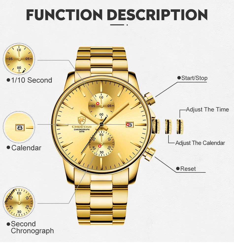 CHEETAH CH1604 ARISTO S8 - Gold Chronograph Watch