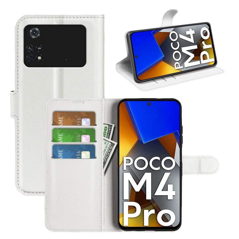 Classic Xiaomi Poco M4 Pro flip case - White