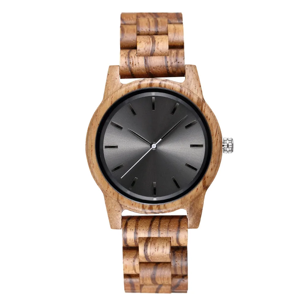 Croix - Grey Face Zebrawood Minimal Watch