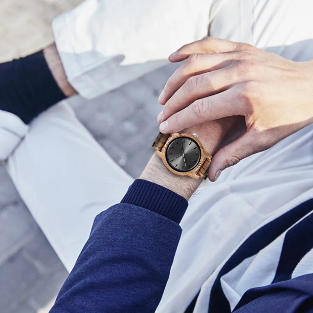 Croix - Grey Face Zebrawood Minimal Watch