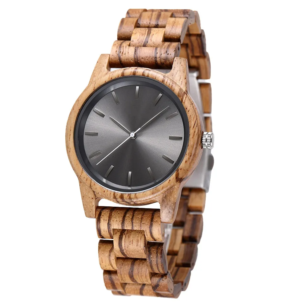 Croix - Grey Face Zebrawood Minimal Watch