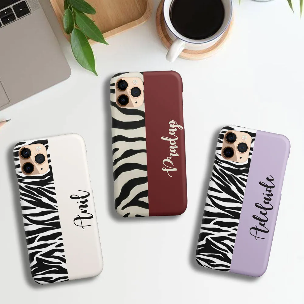 Custom Name Printed Zebra case