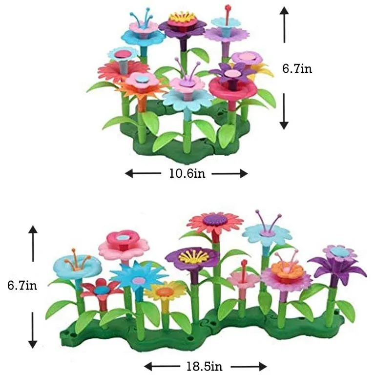 Daisy STEM Gifts for Boys & Girls , Flower Garden Building Toys, 109 Colored Blocks Stamens, Pistils, Leaves, Base Educational Creative Play for Preschoolers, Learning Tools for Class | 109 Pieces