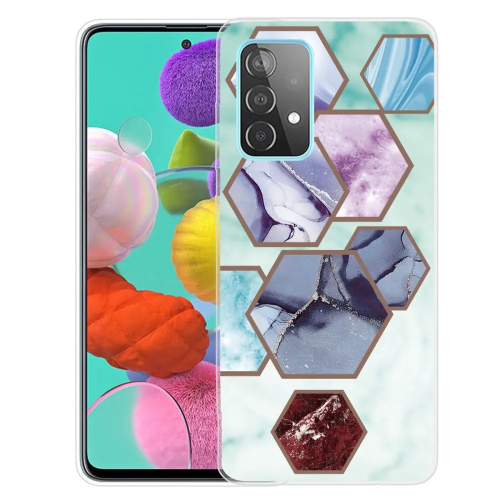 Deco Samsung Galaxy A73 case - Hexagon Fragments in Sky Blue