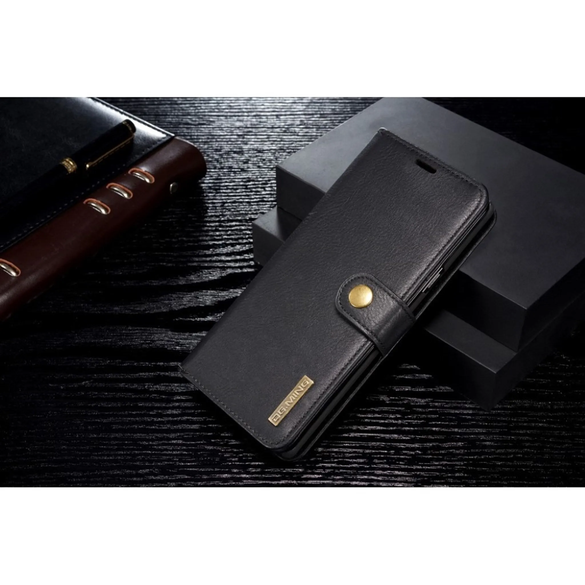 DG.MING Samsung Galaxy Note9 2-in-1 split leather case - Black