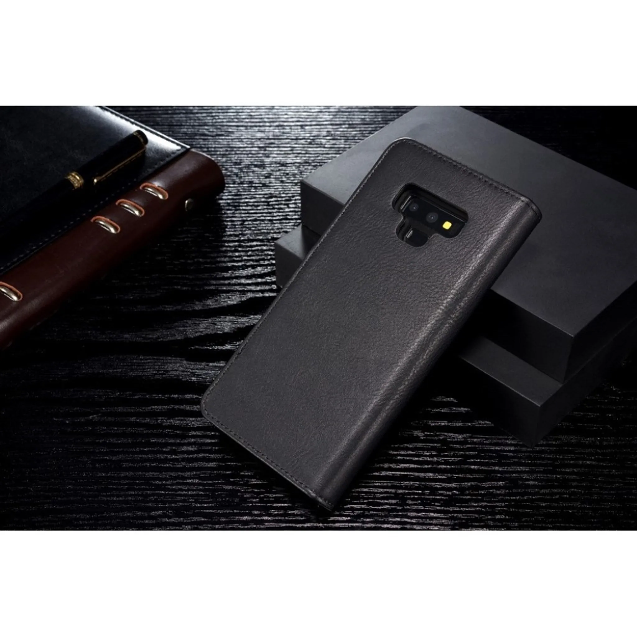 DG.MING Samsung Galaxy Note9 2-in-1 split leather case - Black