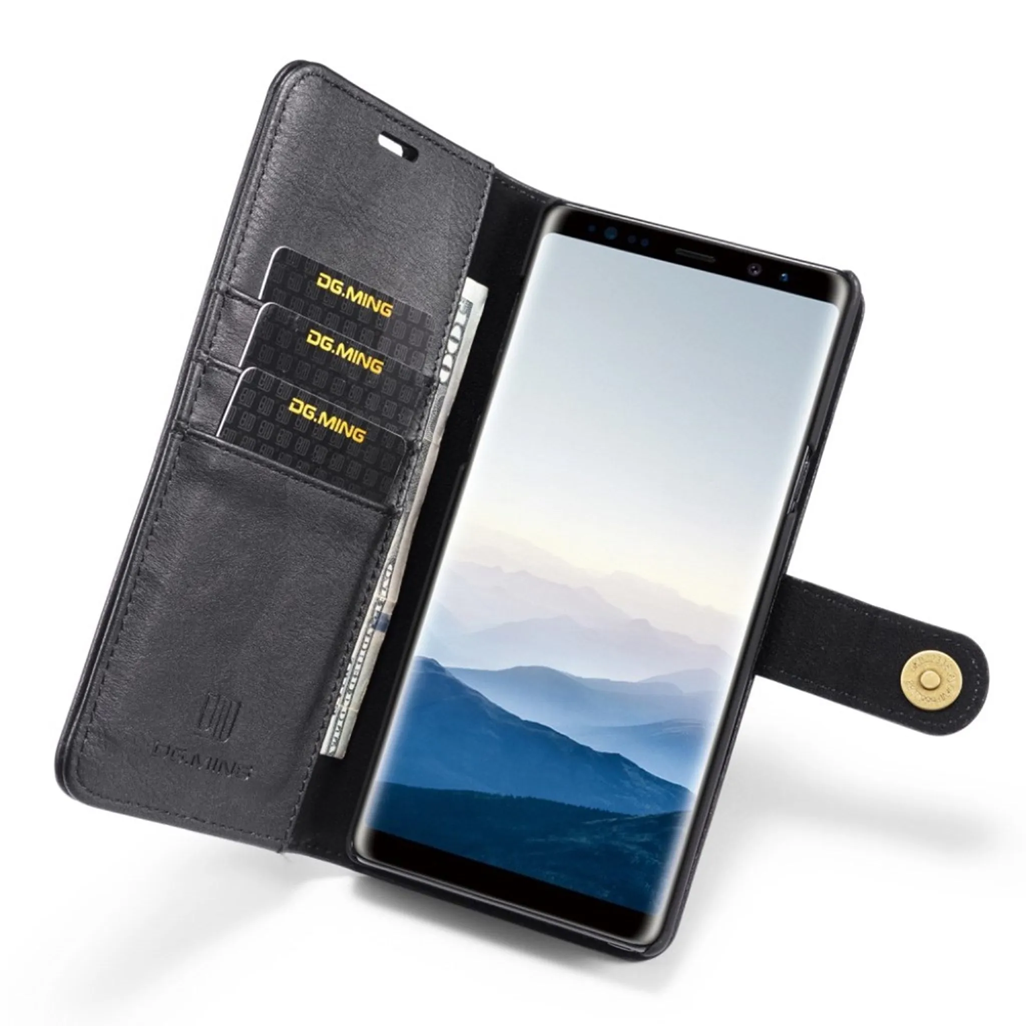 DG.MING Samsung Galaxy Note9 2-in-1 split leather case - Black