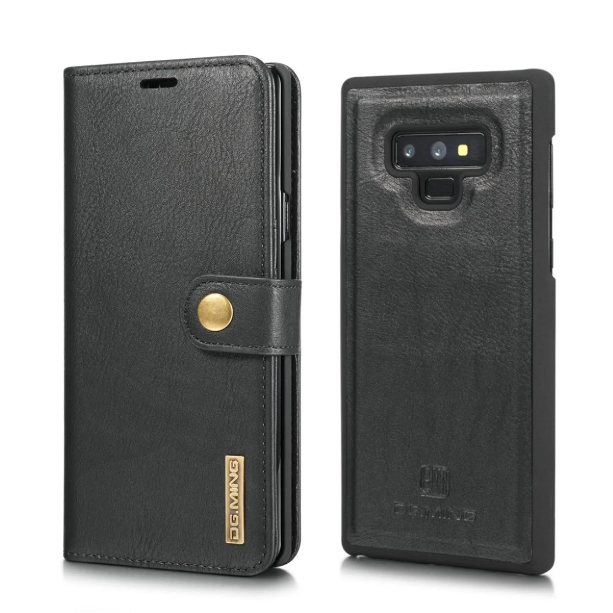 DG.MING Samsung Galaxy Note9 2-in-1 split leather case - Black