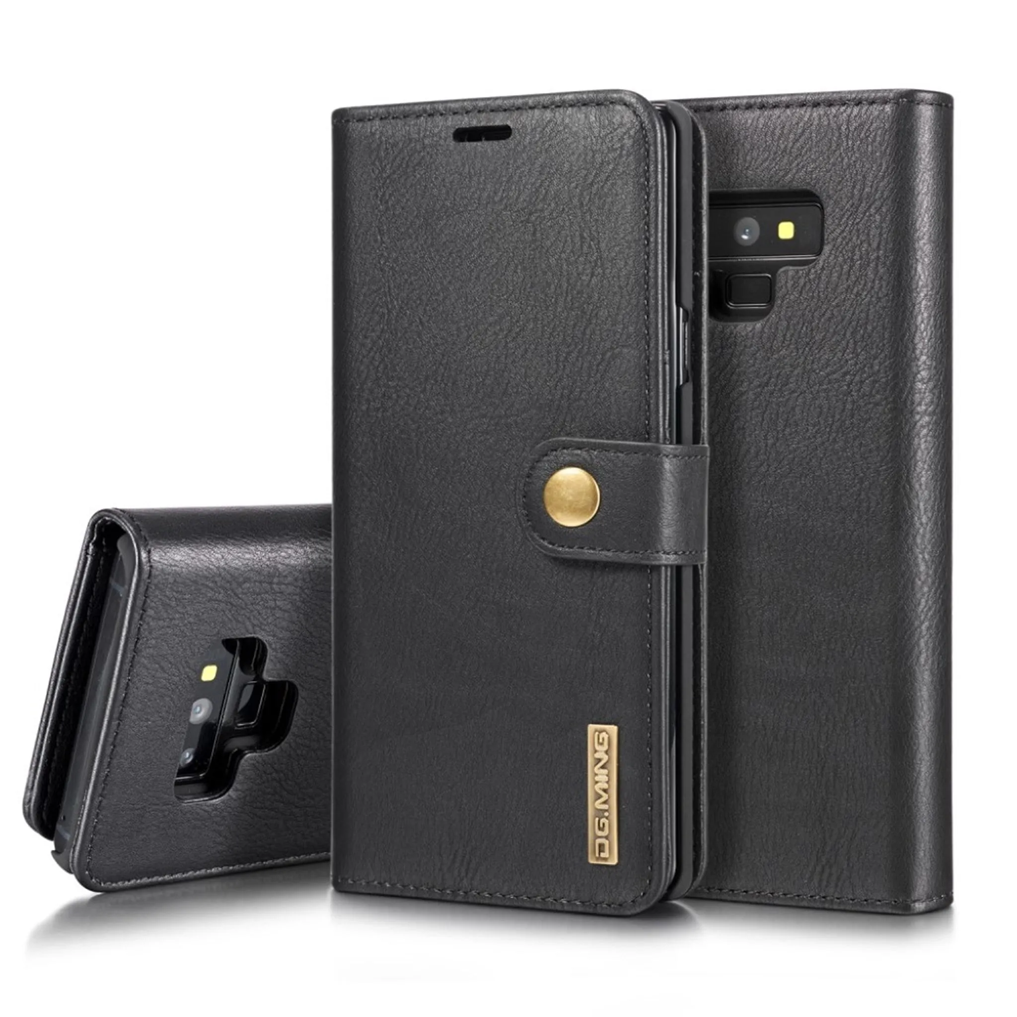 DG.MING Samsung Galaxy Note9 2-in-1 split leather case - Black