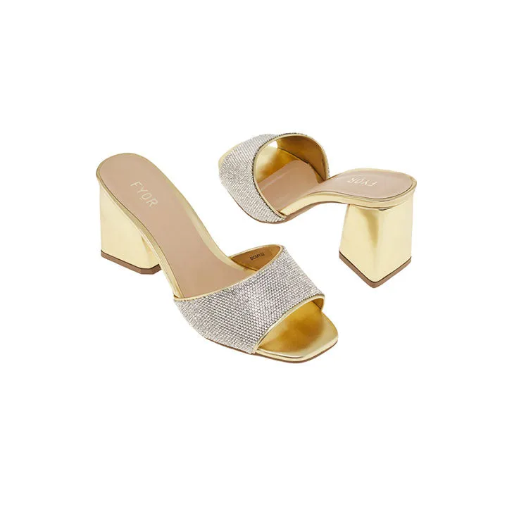 Diamante Block Heel Sandal BCM 132