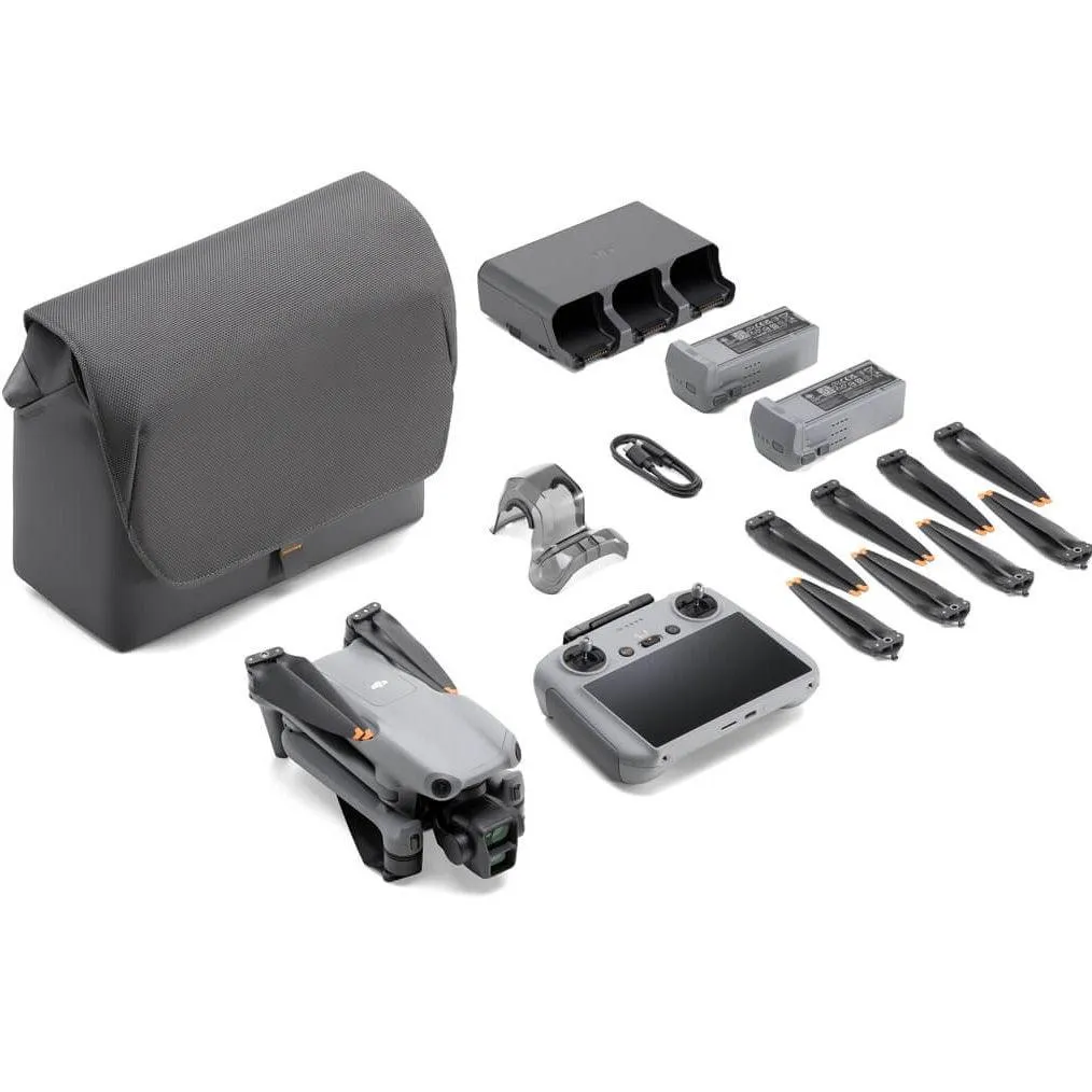 DJI Air 3 4K Drone Fly More Combo Kit RC Controller 2 Batteries Bag