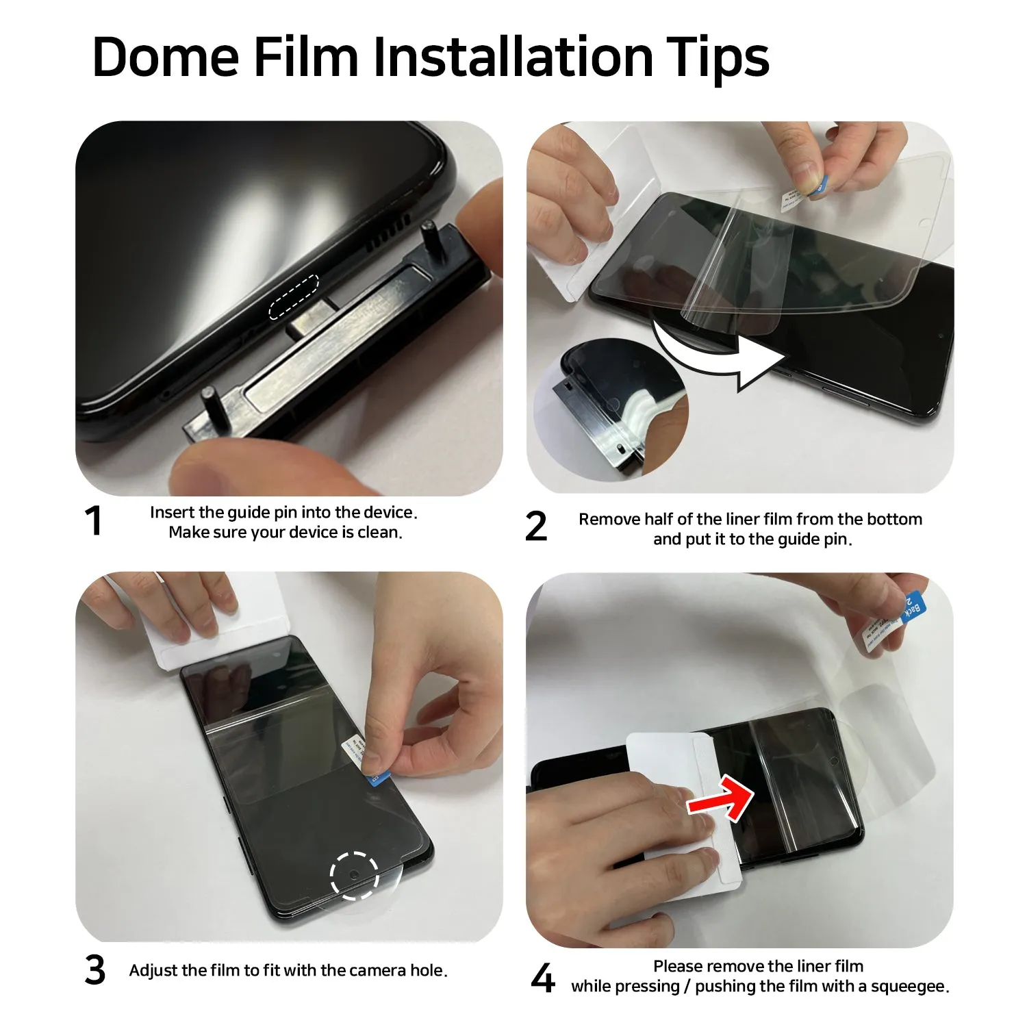 [Dome Premium Film] Galaxy S21 Plus 8H Film Screen Protector with Glass Camera Protector - 5PACK