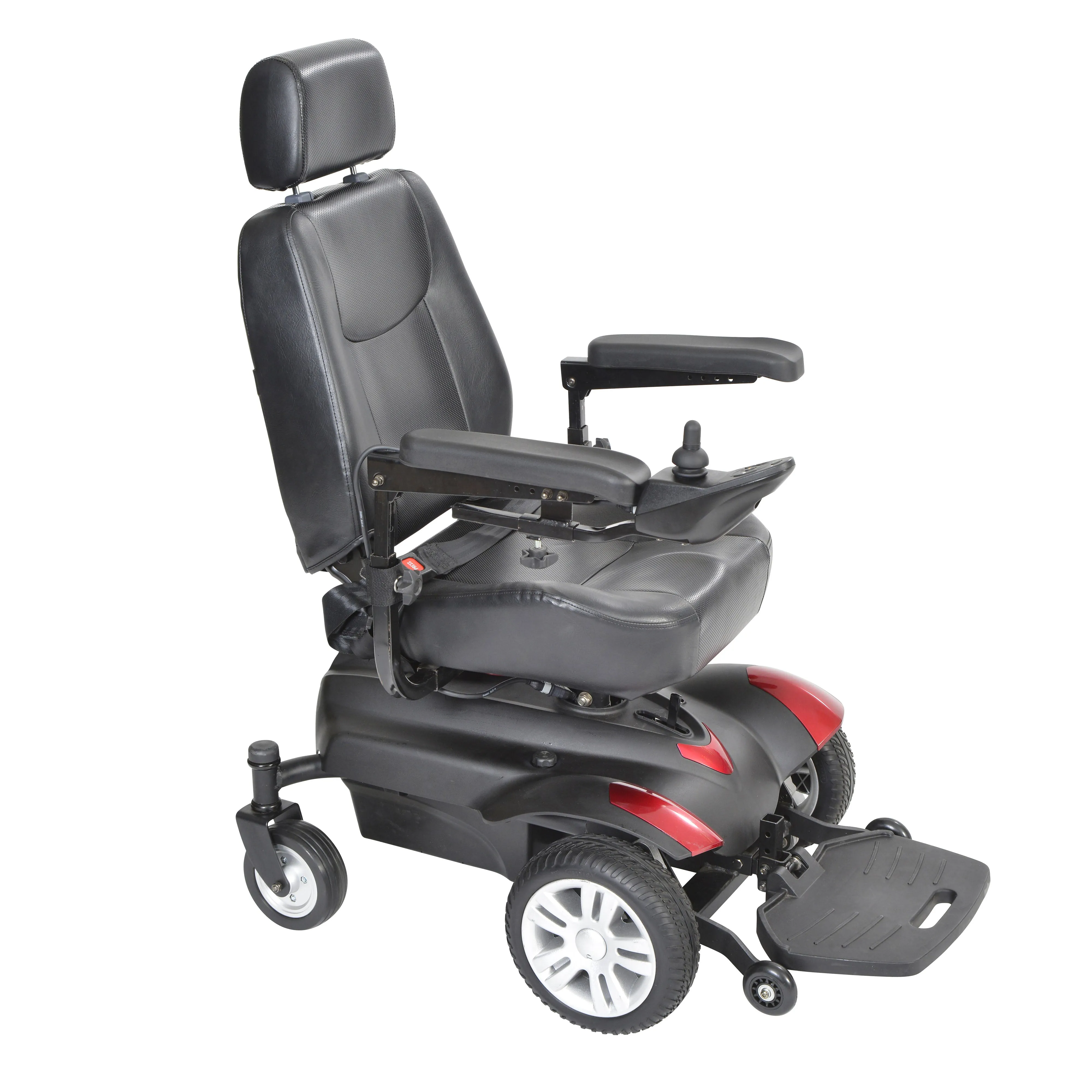 Drive Medical titan1616 Titan Transportable Front Wheel Power Wheelchair, Full Back Captain's Seat, 16" x 16"