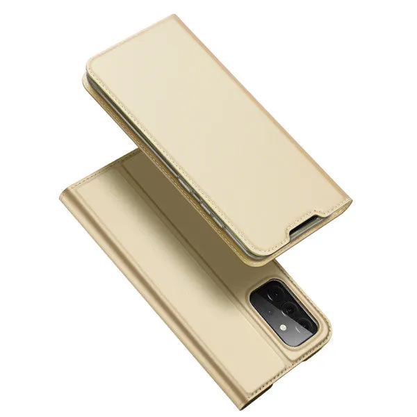 DUX DUCIS Skin Pro Faux Leather Wallet Flip Case for Samsung Galaxy A72 / A72 5G - Gold