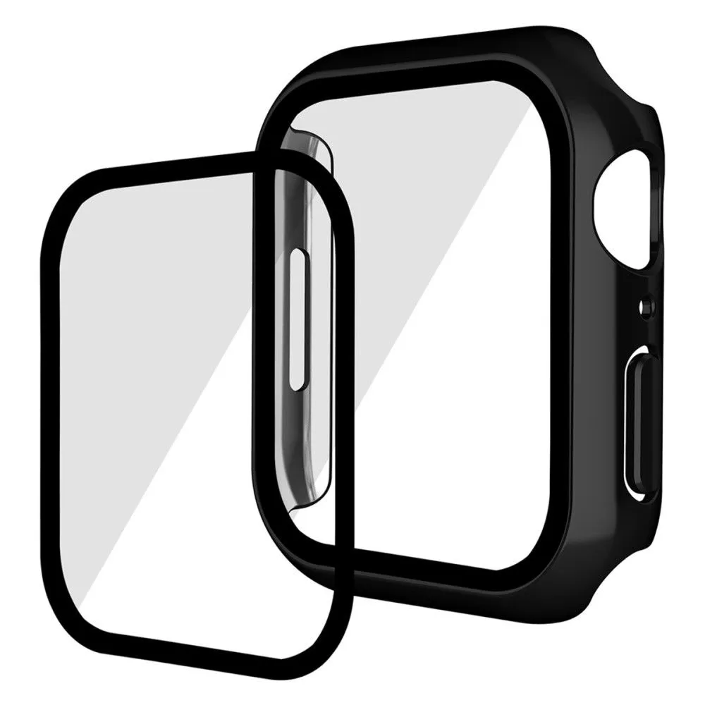 ENKAY Apple Watch (41mm) electroplating cover with tempered glass - Black