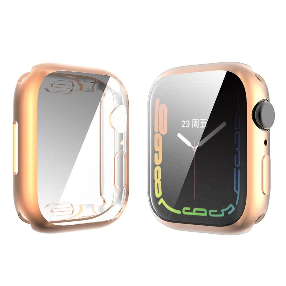 ENKAY Apple Watch (45mm) TPU cover with tempered glass - Rose Gold