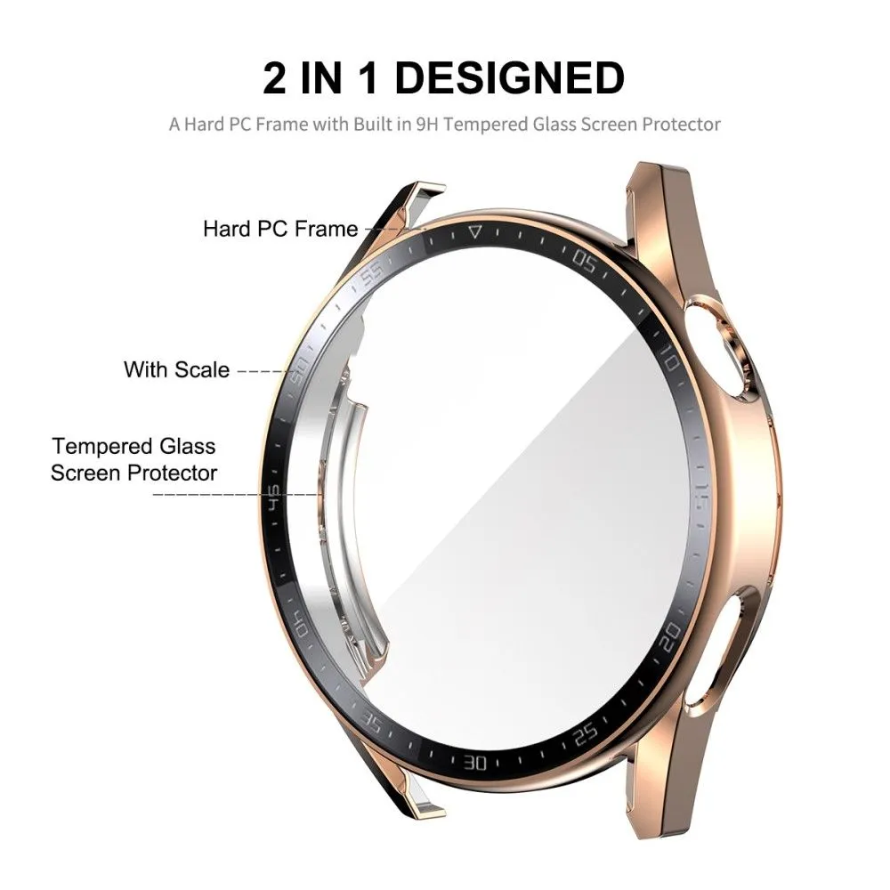 ENKAY Huawei Watch GT 3 (46mm) electroplated scale cover   tempered glass - Silver