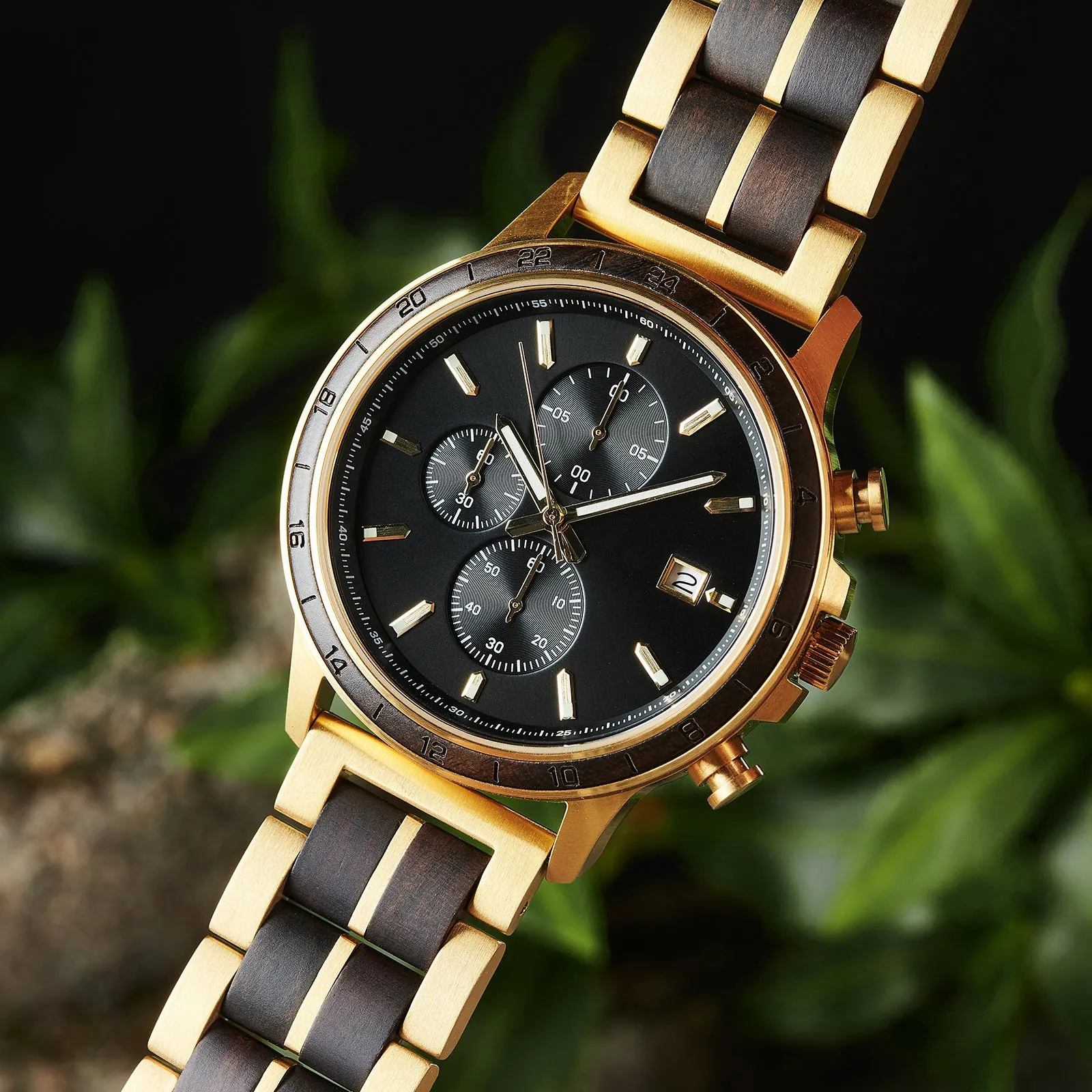 Espirito - Gold Steel & Ebony Chronograph