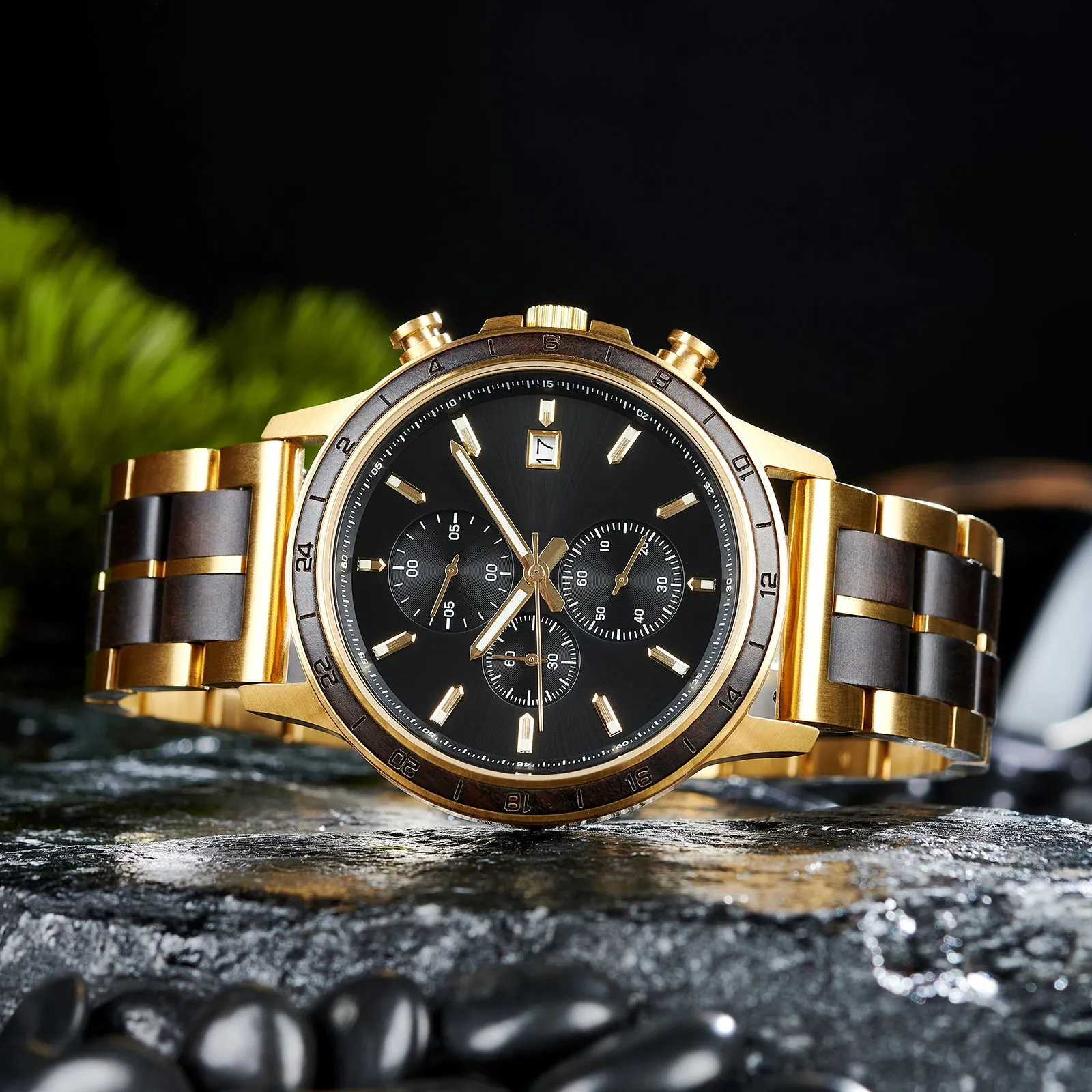 Espirito - Gold Steel & Ebony Chronograph